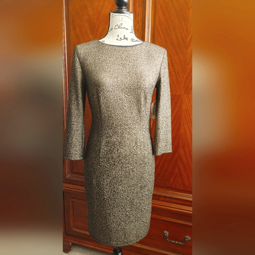 Gibson Larimer bronze glimmer cocktail dress. Size S